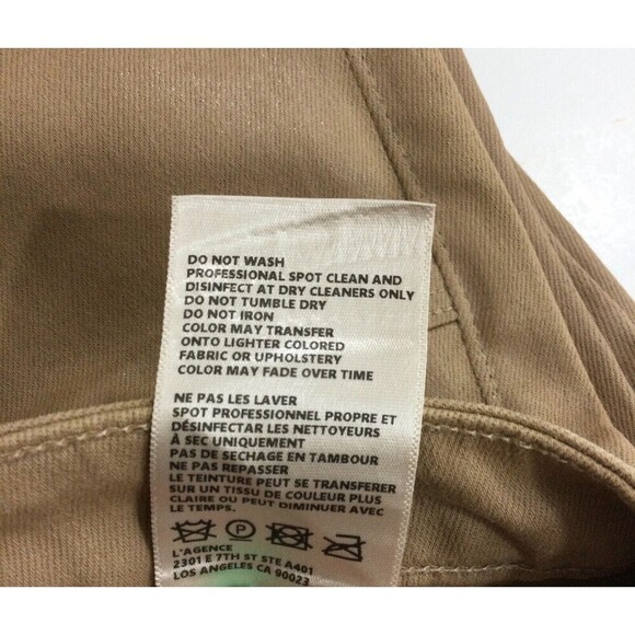 L'agence Womens Sabine Skinny  Maigre Cappuccino Coated Zip Ankle Jeans Brown 26 - Picture 7 of 8